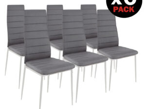 sillas de comedor, sillas tapizadas, pack de 6 sillas, sillas para salón, sillas de madera, sillas cómodas para comedor, sillas modernas, sillas de diseño elegante, sillas con asiento tapizado.