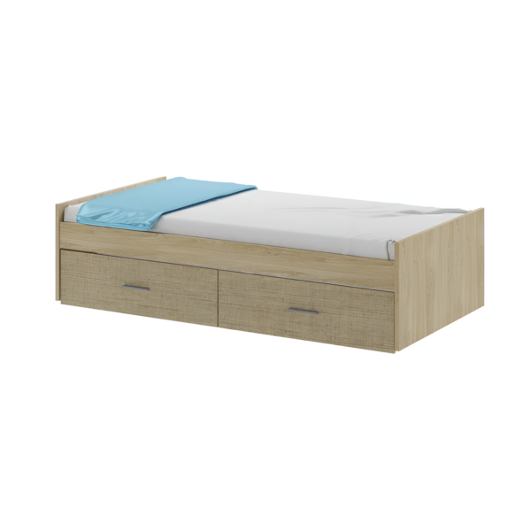 cama nido, cama con cama extraíble, cama para habitaciones compartidas, cama nido Lina, cama funcional, cama para visitas, cama con almacenamiento.