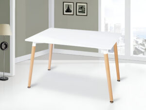 : mesa comedor rectangular, mesa comedor Dinamarca, mesa blanca, mesa comedor resistente, mesa moderna, mesa comedor fácil de mantener.