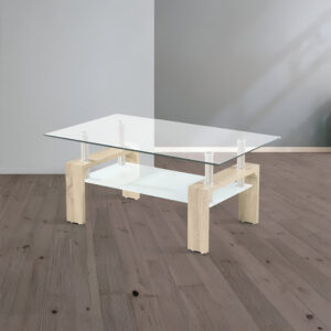 mesa de centro Ariana, mesa de centro con cristal templado, mesa de centro blanca, mesa con cristal ahumado, mesa de centro moderna, mesa de salón, mesa de comedor elegante, mesa de centro funcional, mesa con estructura de DM forrado, mesa de diseño sofisticado, mesa fácil de mantener, mesa de cristal resistente, mesa de centro moderna para salón, mesa para decoración de hogar