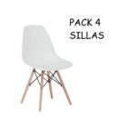 sillas nórdicas, pack de 4 sillas, sillas para comedor, sillas con patas de madera, sillas blancas, sillas de resina sintética, sillas modernas, sillas para salón, sillas confortables, sillas elegantes.