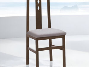 : silla de comedor, silla de madera, silla individual, silla cómoda, silla con estructura de madera, silla resistente, silla para salón.