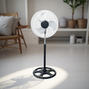 ventilador de pie, ventilador silencioso, ventilador potente, ventilador 70W, ventilador industrial, ventilador con aspas metálicas, ventilador con altura regulable, ventilador estable, ventilador de pie grande, ventilador para grandes espacios.