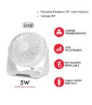 🌬️ Ventilador USB de Sobremesa Silencioso con  2 Velocidades