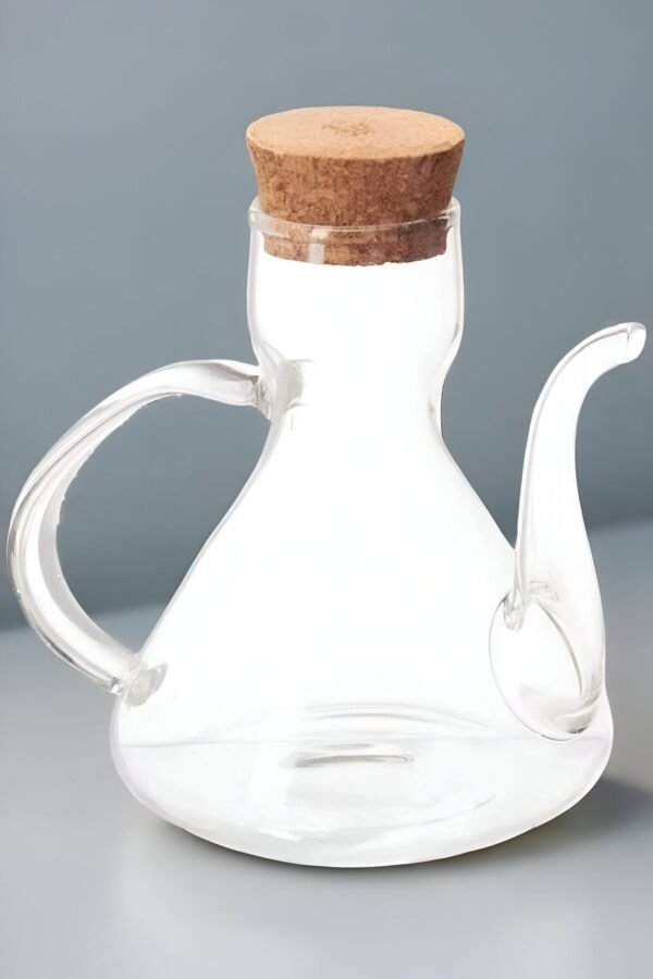 Aceitera Antigoteo de Cristal de Borosilicato 250 ml con Asa y Tapón – Transparente