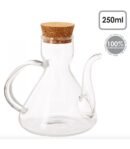 Aceitera Antigoteo de Cristal de Borosilicato 250 ml con Asa y Tapón – Transparente