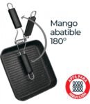 Asador Grill Plegable 27 × 27 cm – Aluminio Fundido Antiadherente, Todo Tipo de Fuegos