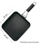 Asador Grill Plegable 27 × 27 cm – Aluminio Fundido Antiadherente, Todo Tipo de Fuegos