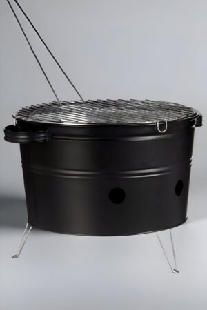 Barbacoa Portátil Circular de Hierro – Con Parrilla Zincada