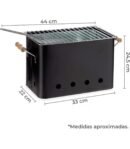 Barbacoa Portátil Rectangular de Hierro – Con Parrilla Zincada