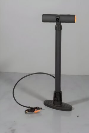 Bomba de Pie Portátil para Hinchar – Inflador Manual Negro con Boquillas y Manómetro
