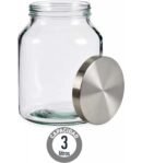 Bote de Cristal con Tapa a Rosca de Aluminio 3 L – Transparente