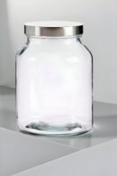 Bote de Cristal con Tapa a Rosca de Aluminio 3 L – Transparente
