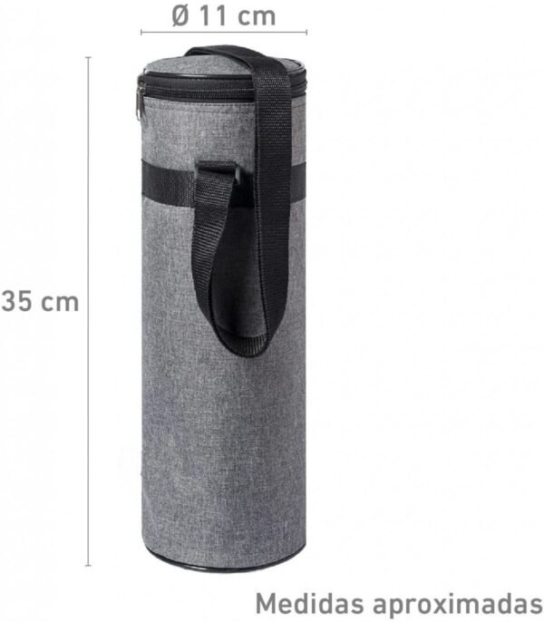 Nevera de Tela Portátil Isotérmica Cilíndrica  – Compacta con Bandolera y Cierre de Cremallera - Imagen 2