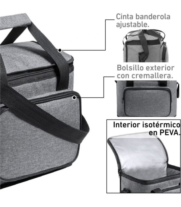 Nevera de Tela Portátil Isotérmica – Compacta, con Bandolera y Aislamiento PEVA - Imagen 2