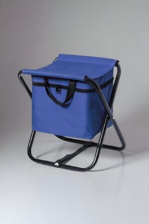 Silla de Playa Plegable con Asas de Transporte y Nevera Integrada – Aluminio Azul