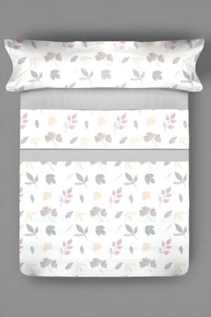 Juego de sábanas, 100% algodón, suave y transpirable, incluye sábana bajera ajustable, encimera y funda de almohada.