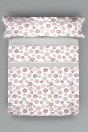 Juego de sábanas, 100% algodón, suave y transpirable, incluye sábana bajera ajustable, encimera y funda de almohada.